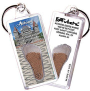 Albany, NY FootWhere® Souvenir Keychain. Made in USA-FootWhere® Souvenirs